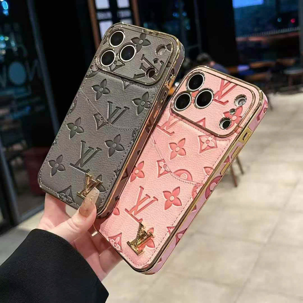 Luxury Leather iPhone Case Alphabet iPhone 17 Series Case -