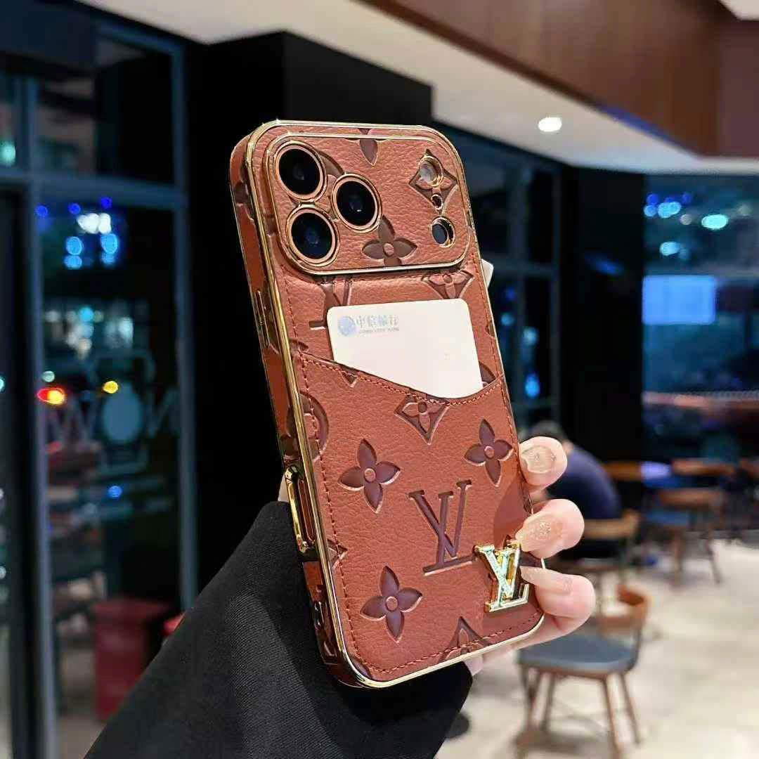 Luxury Leather iPhone Case Alphabet iPhone 17 Series Case -