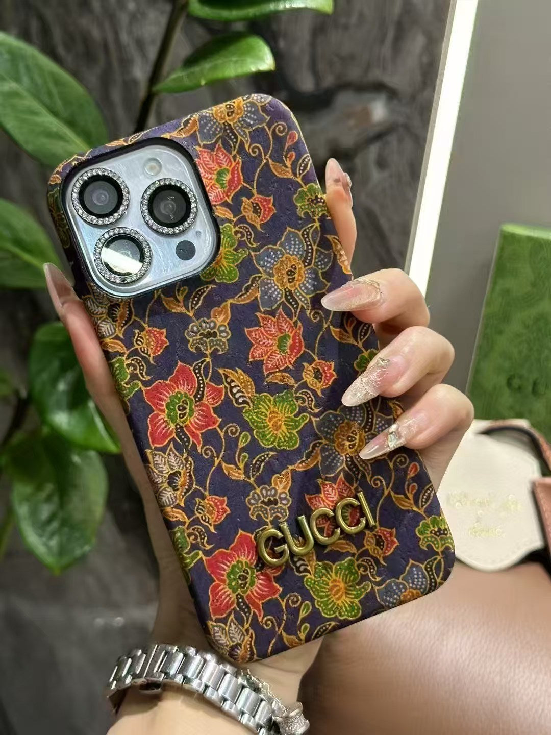 Premium iPhone case for iPhone 13-17 series with Gucci design