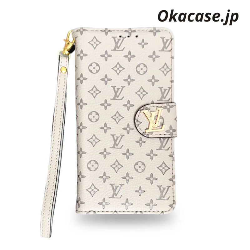 Leather Folio Monogram iPhone Case with Card Holder and Strap - OKHYL0012