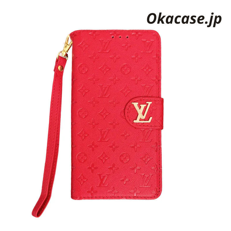 Leather Folio Monogram iPhone Case with Card Holder and Strap - OKHYL0012