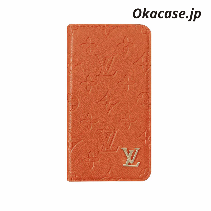Luxury Monogram Leather Wallet-Style iPhone Case with Card Slots - OKHYL003
