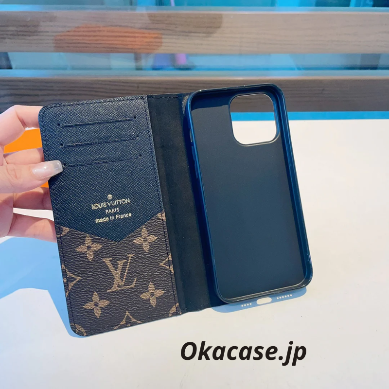 Premium Leather Monogram iPhone Case with Large Print (Card Slots & Coin Pocket) - OKHYL004