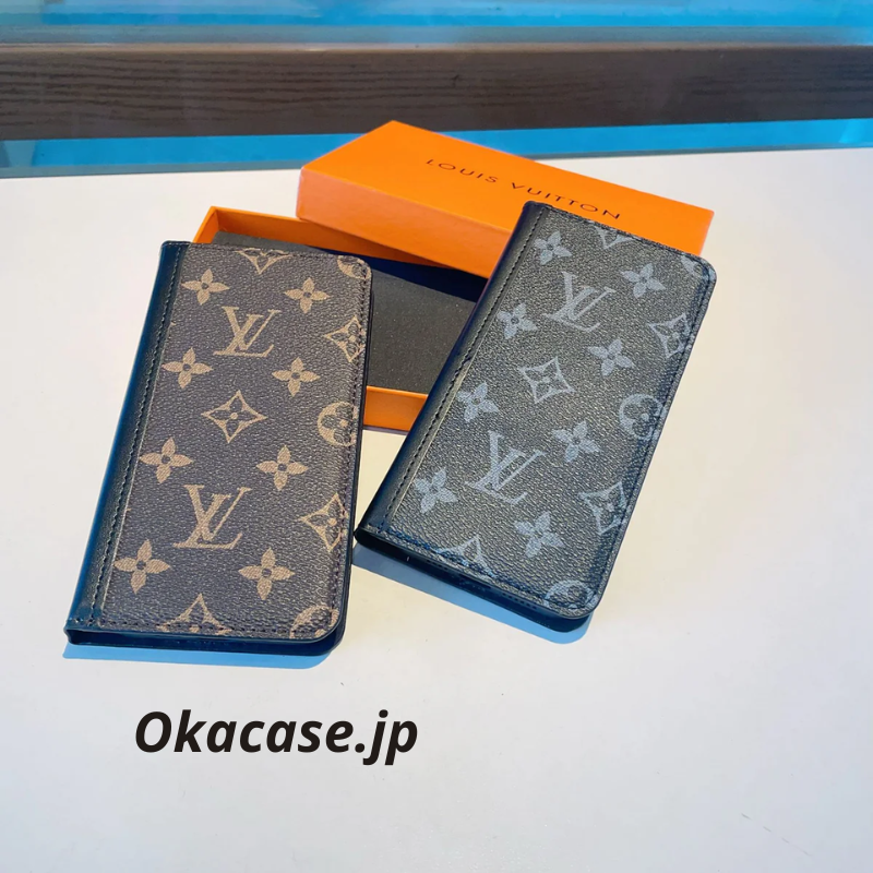 Premium Leather Monogram iPhone Case with Large Print (Card Slots & Coin Pocket) - OKHYL004