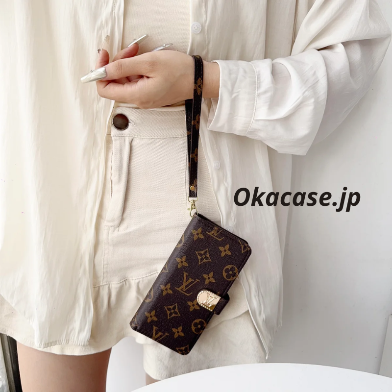 Luxury Design Monogram Wallet-Style iPhone Case (with Zipper Wallet & Strap) - OKLB003