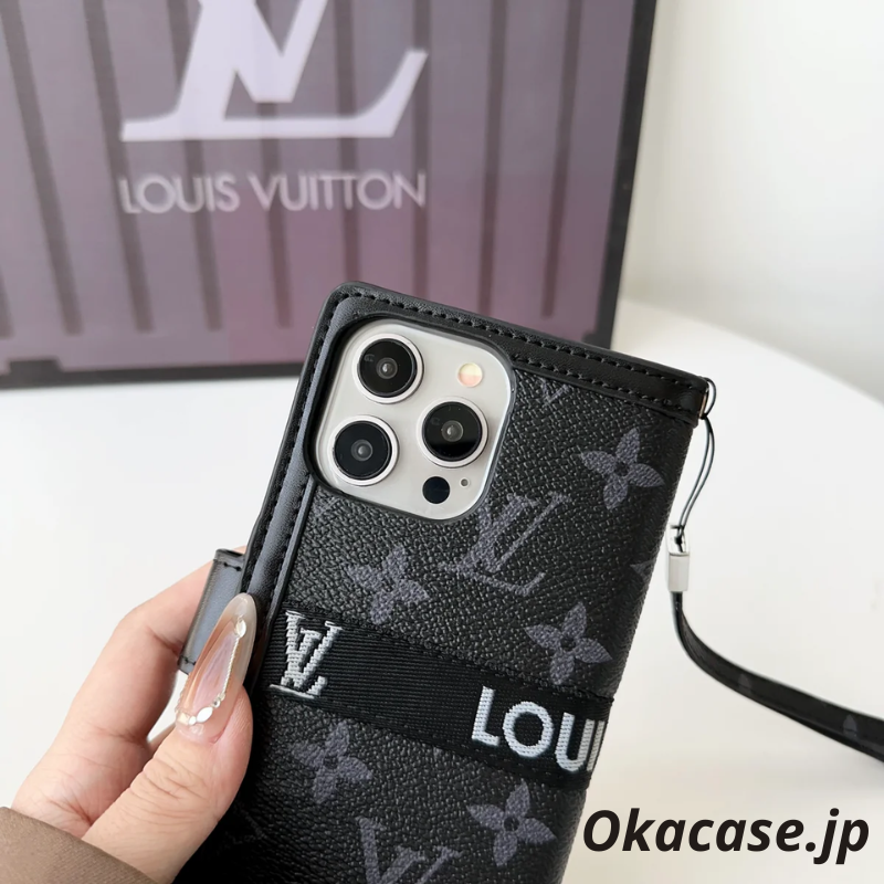 Classic Leather Fold Monogram iPhone Case with Card and Bill Holder - OKMTY001