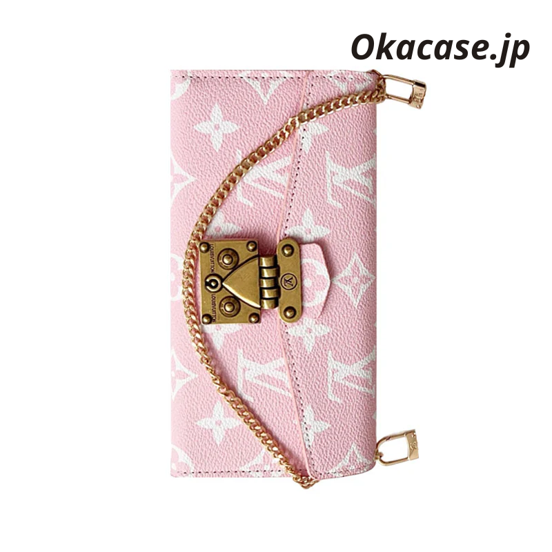 Luxury Folio Monogram iPhone Case with Card Holder & Crossbody Strap - OKMTY002