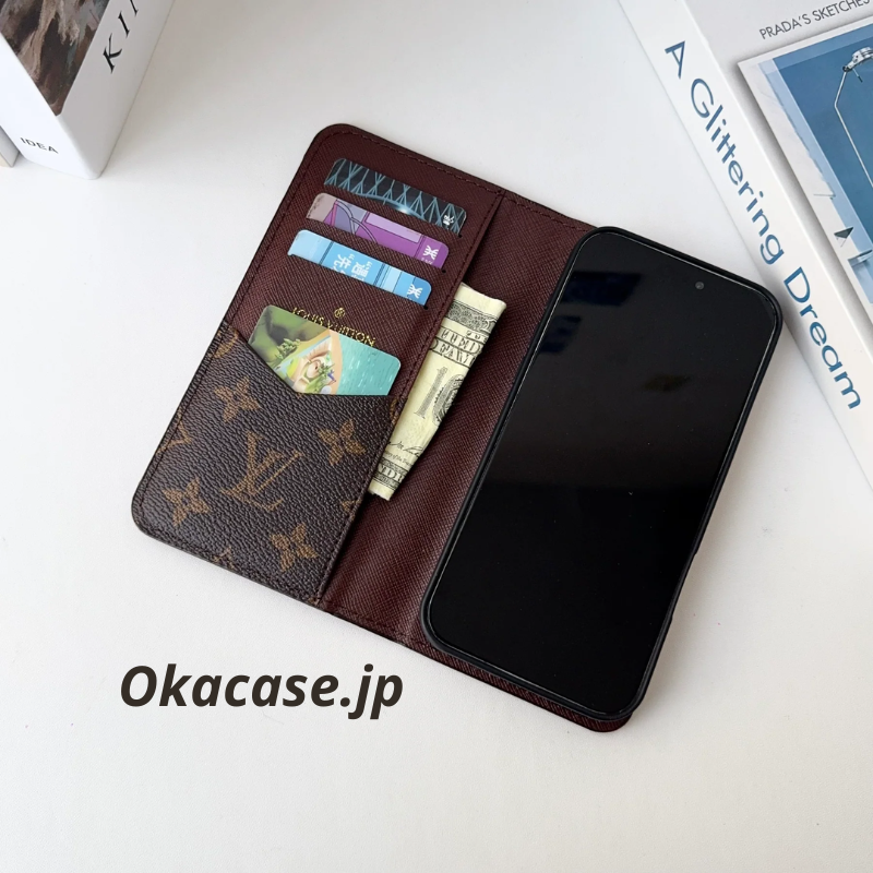 Luxury Leather Wallet iPhone Case (Big Print) - OKLB002