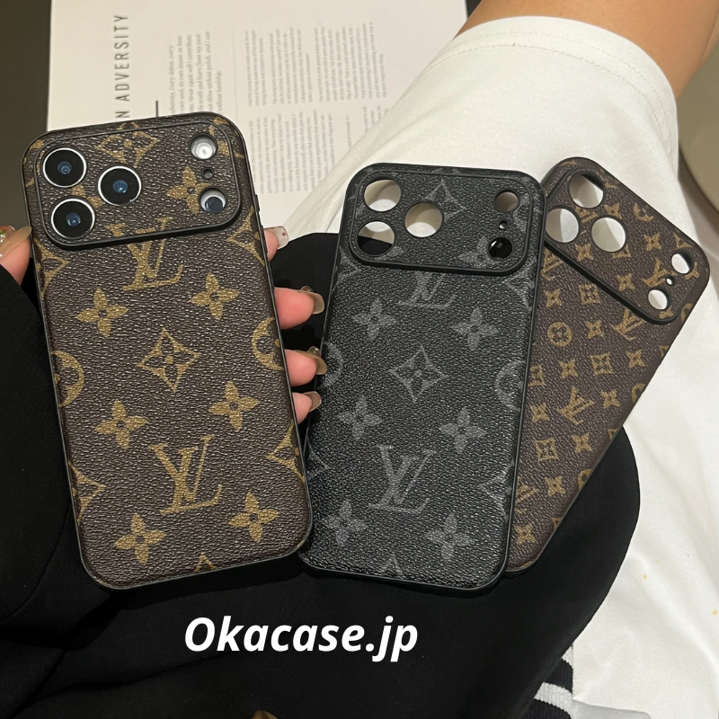 Luxury Leather iPhone Case with Alphabet Print, Black, for iPhone 17 Series - CRK251154